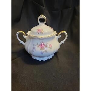 Vintage Edelstein Bavaria Maria Theresa Gacfield 20920 Gold Trimmed Sugar Dish